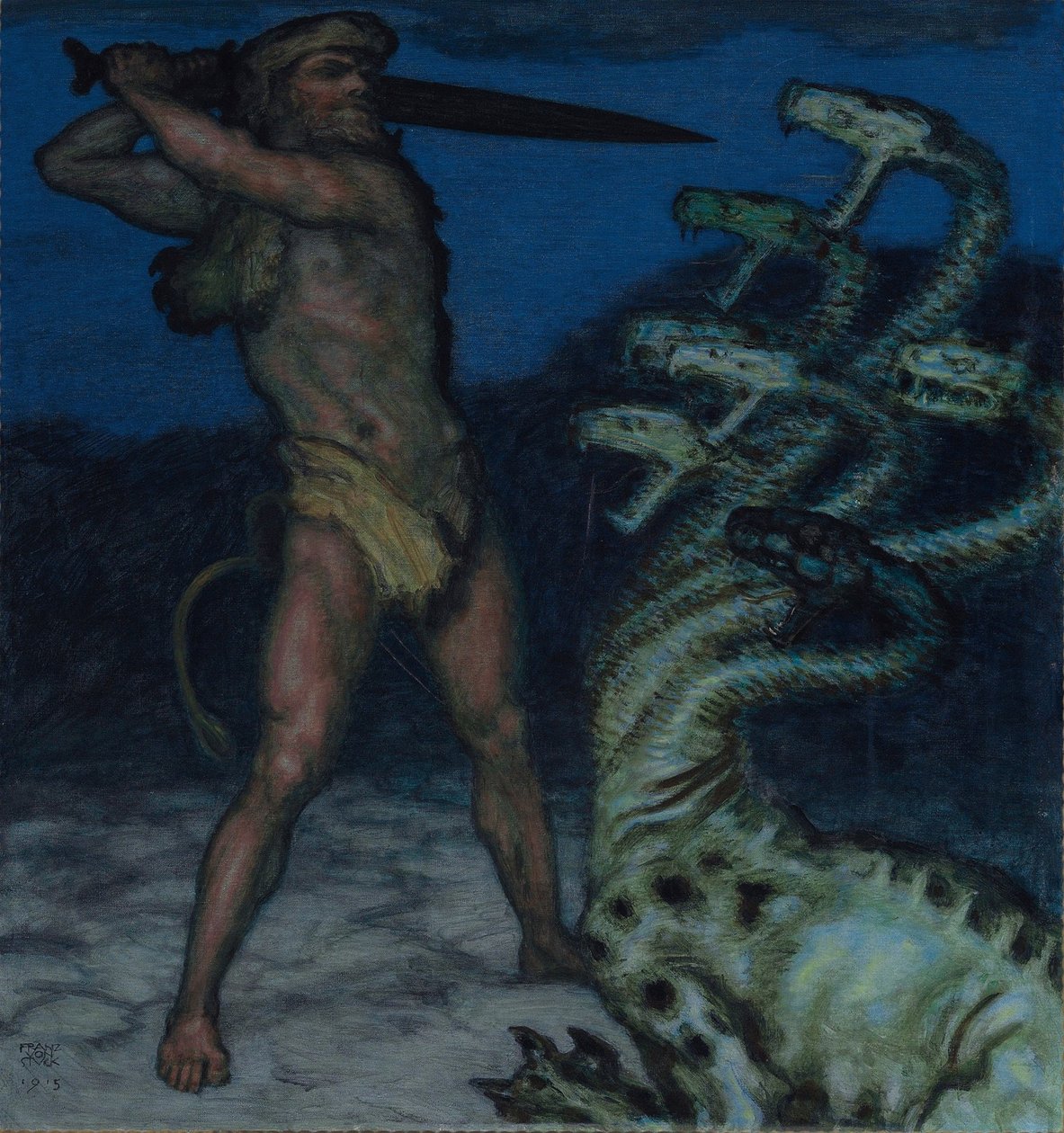 Hercules och Hydra av Franz Stuck Ritter von