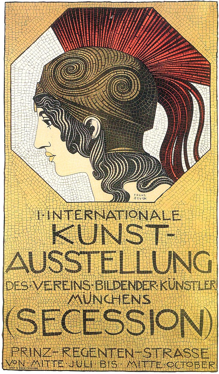 Plakat till den första internationella konstutställningen, Secession, 1893. av Franz Stuck Ritter von