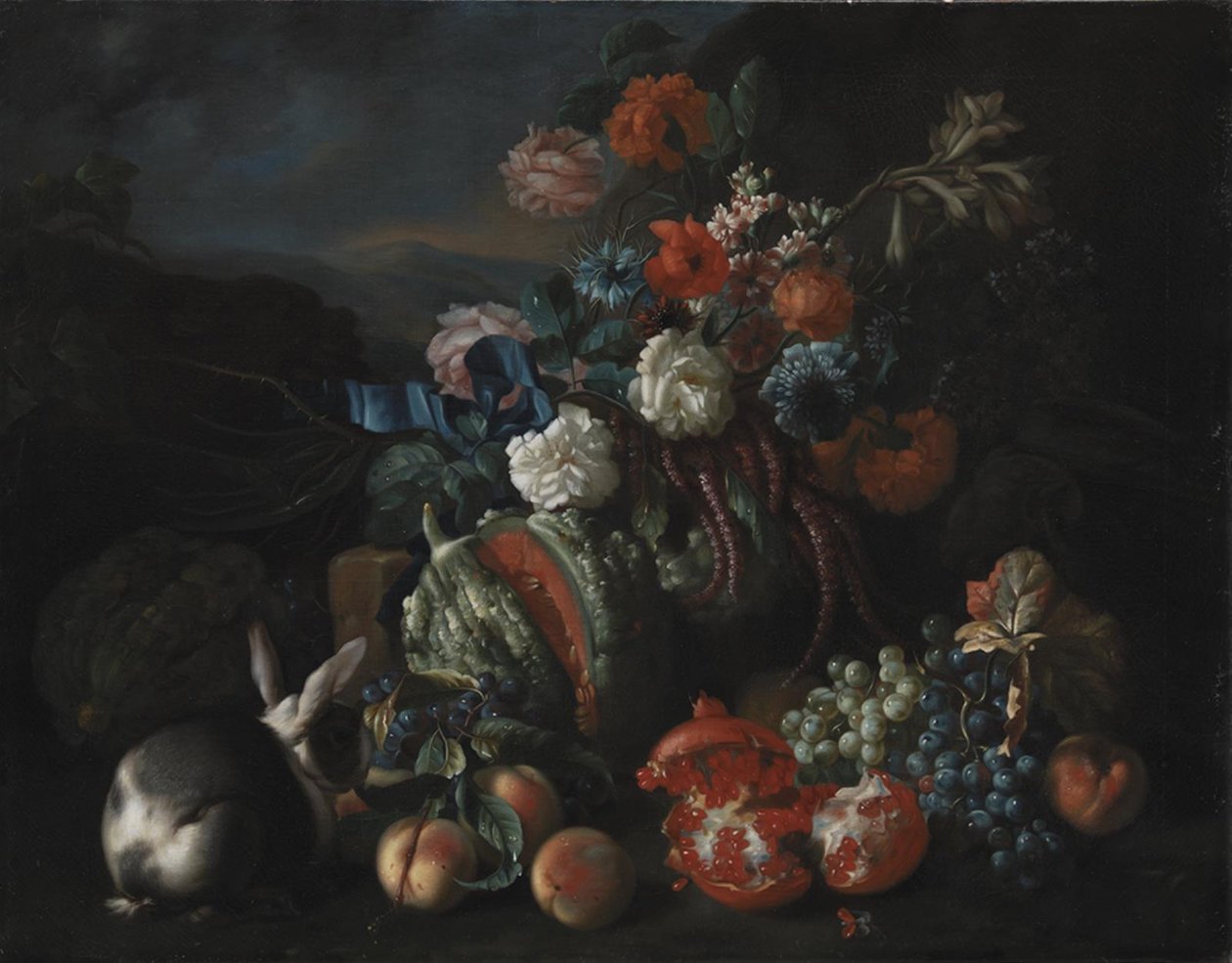 Stenbas med blommor och frukt av Franz Werner Tamm