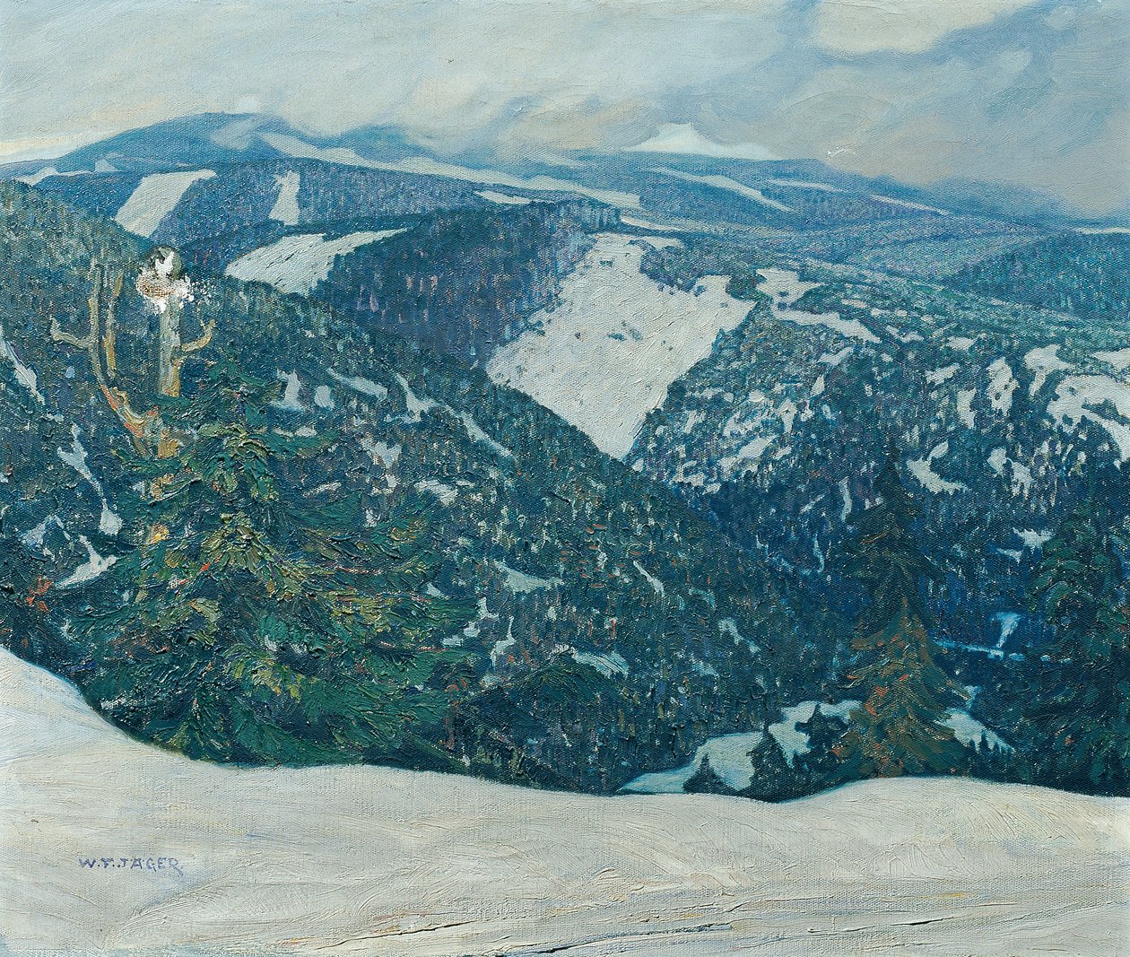 Jizera Mountains landskap av Franz Wilhelm Jäger