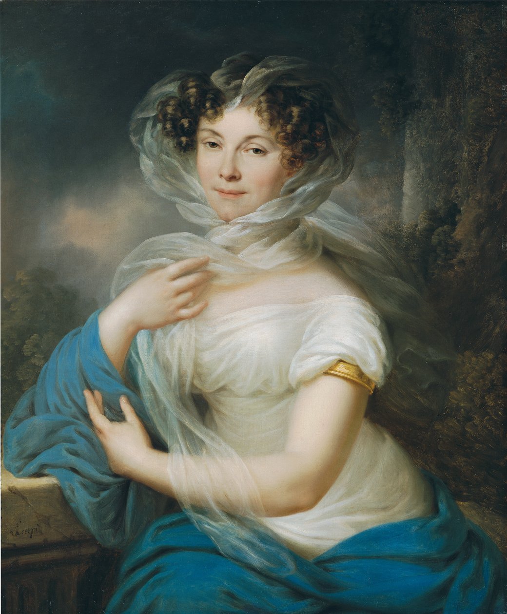 porträtt av en dam av Franz Xaver Ferdinand von Lampi