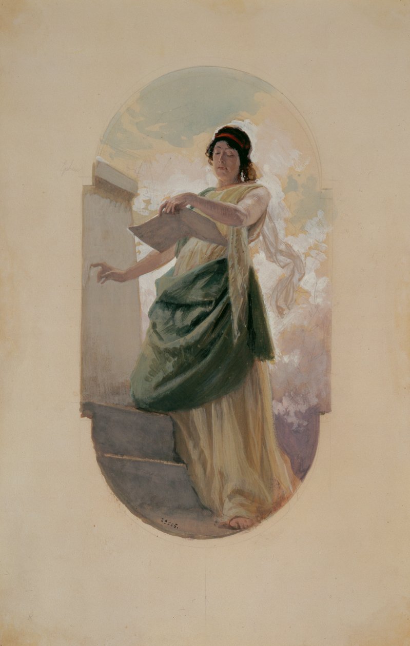 Epigrammet, en studie, 1890 (penna, wc) av Franz Xaver Simm