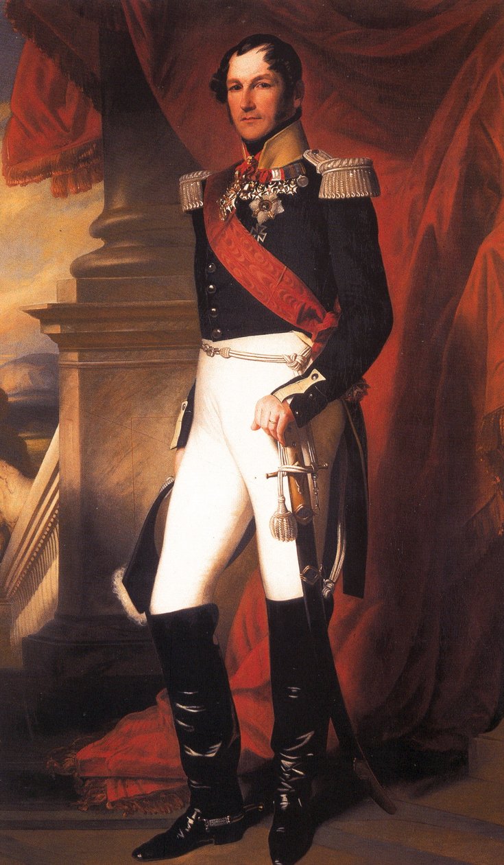 Nederländska: Porträtt av kung Leopold I i uniform Porträtt av kung Leopold I i uniform av Franz Xaver Winterhalter