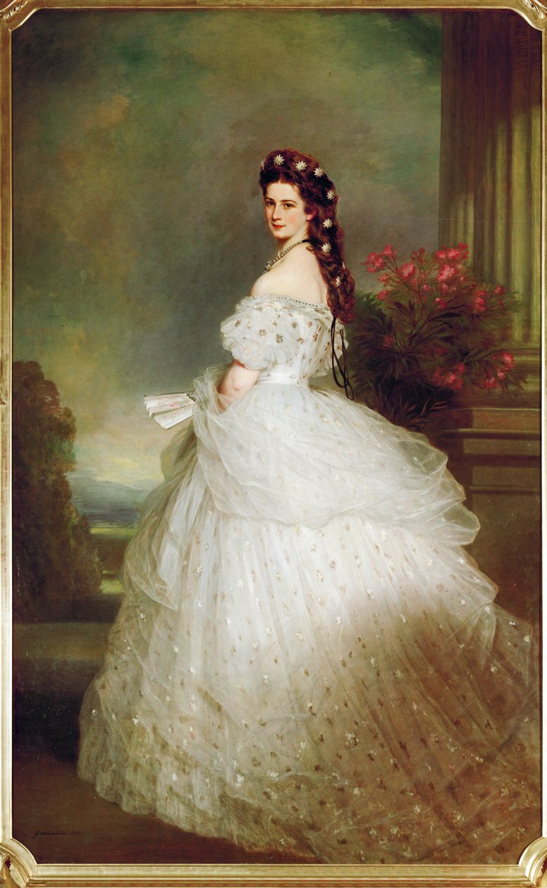 Kejsarinnan Elisabeth i en stjärnklar klänning (olja på duk) av Franz Xaver Winterhalter