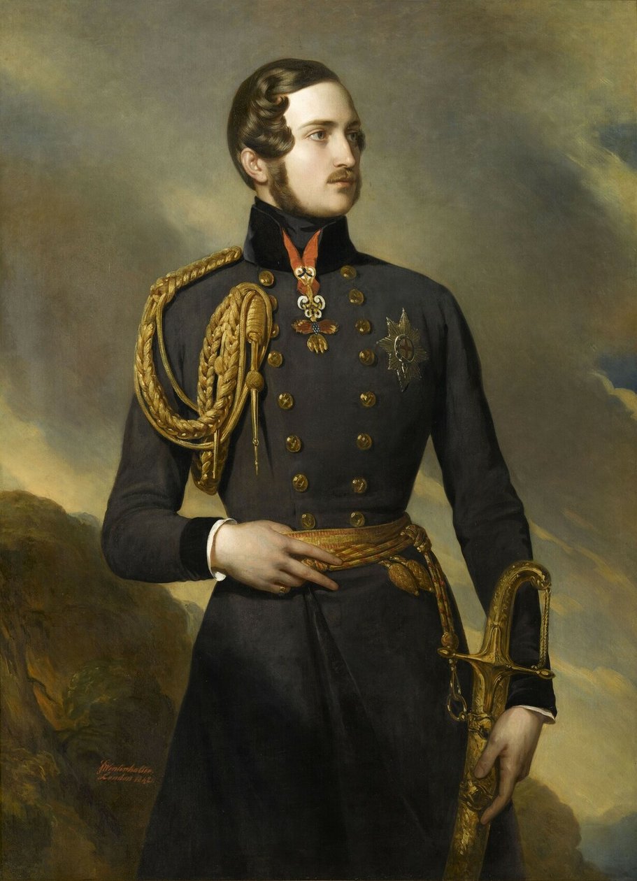fransk:  Albert de Saxe-Cobourg-Gotha, prinsgemål (1819-1861) Albert av Saxe-Coburg-Gotha, prinsgemål (1819-1861) av Franz Xaver Winterhalter