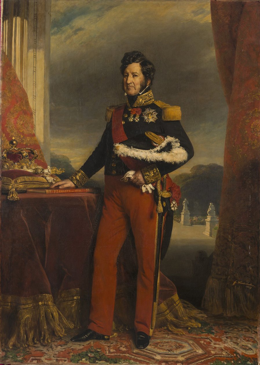 Franska:  Louis-Philippe 1er, Roi des Francais (1773-1850) Louis Philippe I i generalofficerens uniform av Franz Xaver Winterhalter