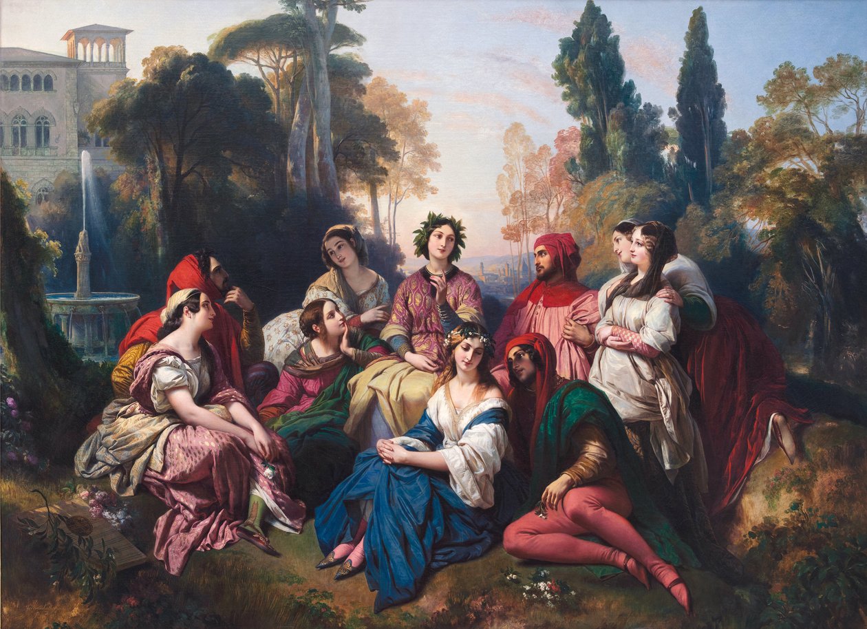 Decameron (Decameron). Komposition inspirerad av novellsamlingen av Giovanni Boccaccio (Jean Boccace av Franz Xaver Winterhalter