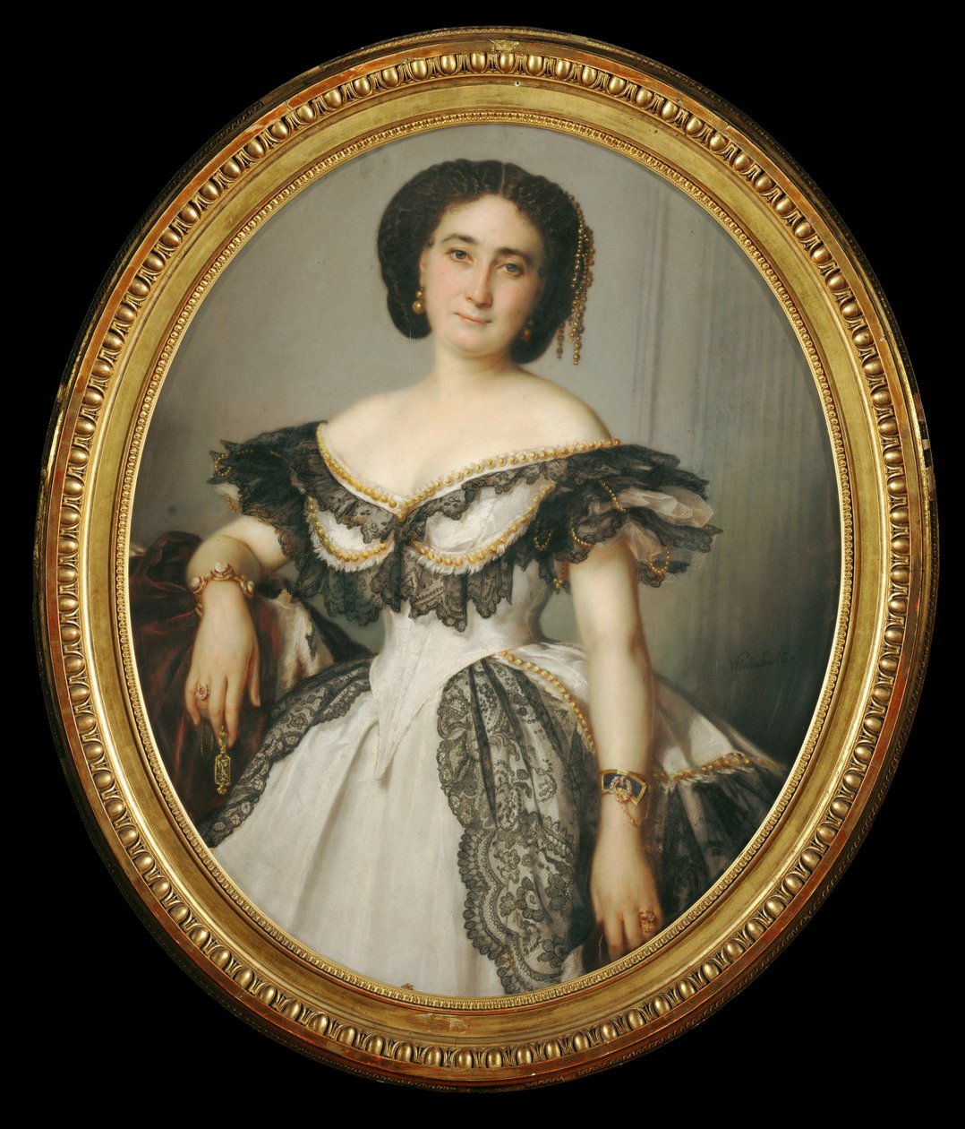 Portrait de femme - porträtt av en dam ... av Franz Xaver Winterhalter