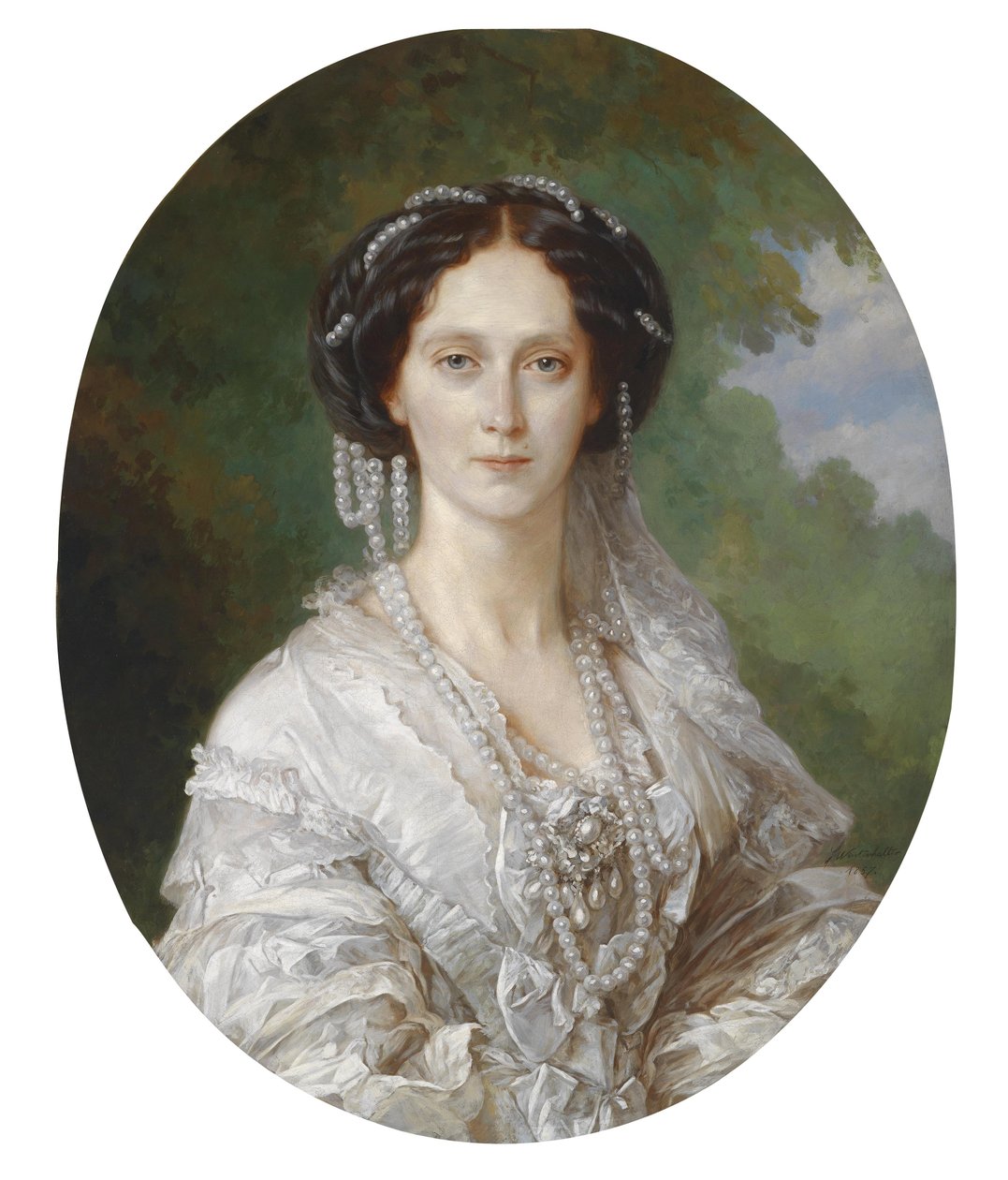 Porträtt av kejsarinnan av Ryssland Maria Alexandrovna (1824-1880), född prinsessan Marie av Hessen och av Rhen (Maximilienne Wilhelmine Marie) - Porträtt av Maria Alexandrovna (1824-1880), kejsarinnan av Ryssland - Målning av Franz Xaver Winterhalter (180 av Franz Xaver Winterhalter