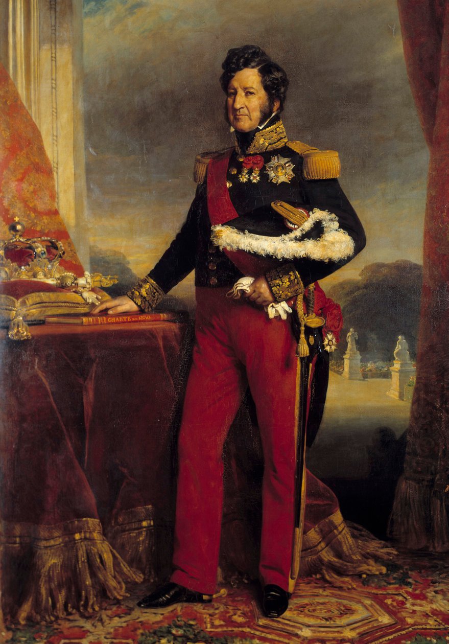 Portrait en pied de Louis Philippe 1er (1773-1850), kung av den franska handen på 1830 års stadga Målning av Franz Xaver Winterhalter (1806-1873) 1839 Sön. 2,6x1,9 m av Franz Xaver Winterhalter