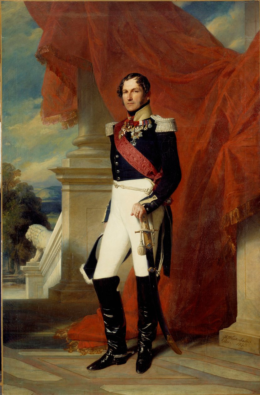 Porträtt till fots av Leopold I (1790-1865), belgarnas kung Målning av Xaver Winterhalter (1806-1873) 1840 Sön. 2,78x1,81 m av Franz Xaver Winterhalter