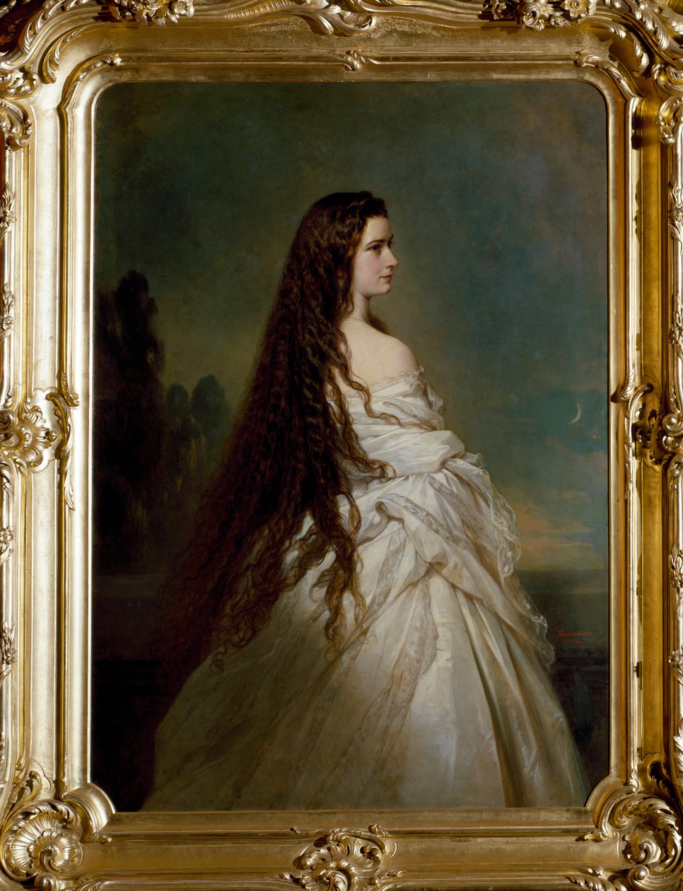 Porträtt av Elisabeth de Wittelsbach (1837-1898) (sissi), imperator av Österrike (1854-1898) och drottning av Ungern (1867-1898) Målning av Franz Xaver Winterhalter (1806-1873) av Franz Xaver Winterhalter