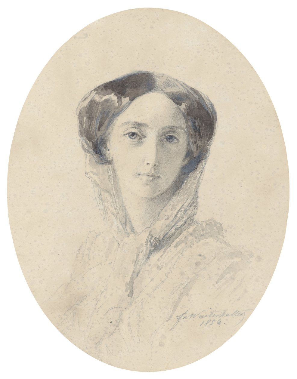 Porträtt av storhertiginnan Olga Nikolaevna av Ryssland 1822-1892, drottning av Württemberg av Franz Xaver Winterhalter