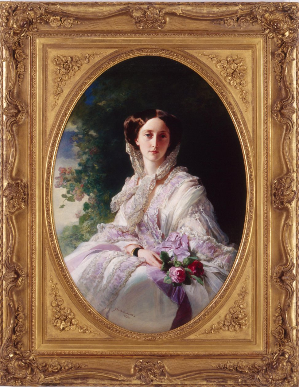Porträtt av storhertiginnan Olga Nikolaevna av Ryssland 1822-1892, drottning av Württemberg, 1856 av Franz Xaver Winterhalter
