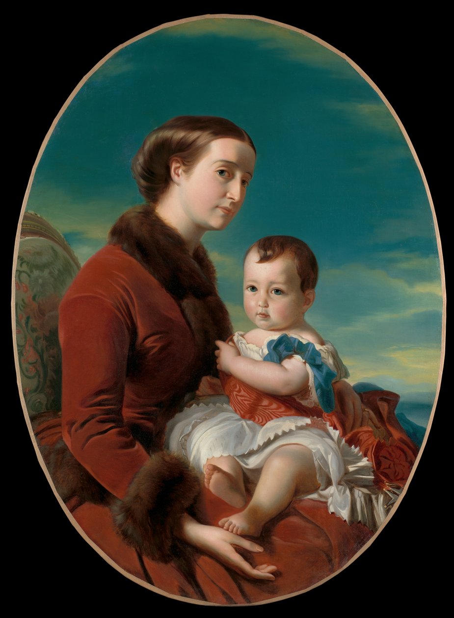Porträtt av kejsarinnan Eugenie med kejsarprinsen av Franz Xaver Winterhalter