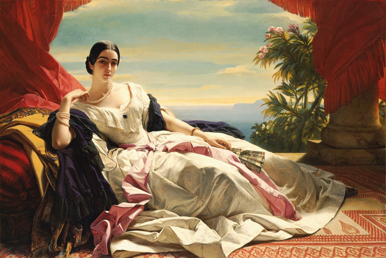 Porträtt av Leonilla, prinsessan av Sayn-Wittgenstein-Sayn av Franz Xaver Winterhalter