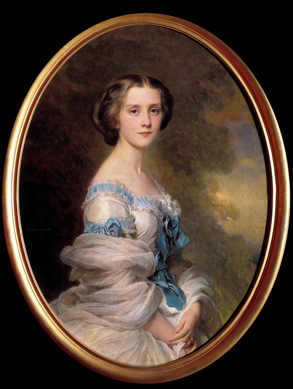 Porträtt av Louise Sophie Melanie Renouard de Bussiere, grevinnan Edmond de Pourtales (1836-1914) Målning av Xaver Winterhalter (1806-1873) 1857 Privat samling av Franz Xaver Winterhalter