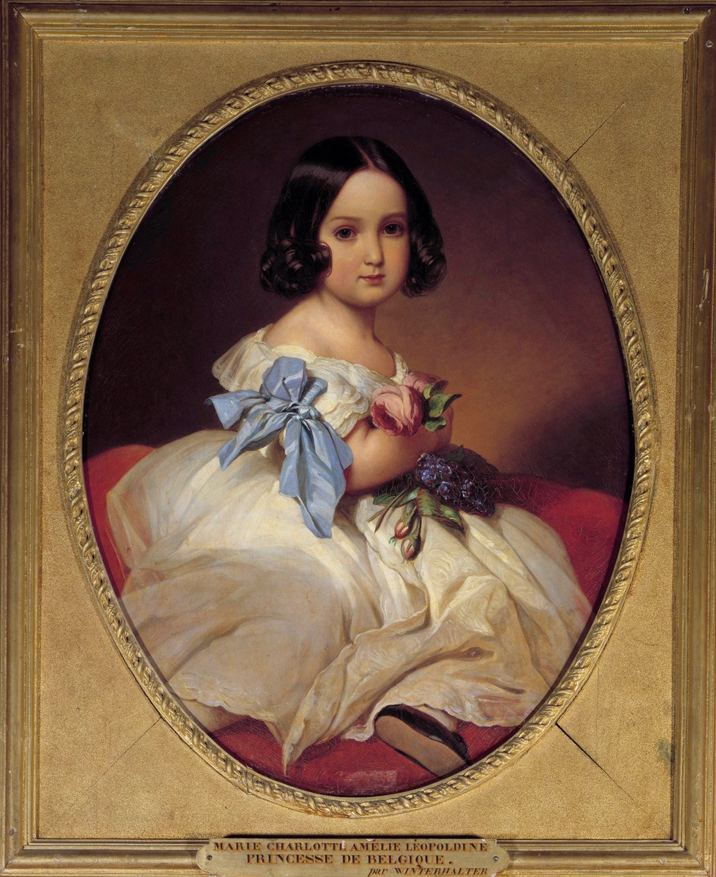 Porträtt av Marie Charlotte Amelie av Sachsen, Imperatrice av Mexiko (1840-1927) Målning av Xaver Winterhalter (1806-1873) 1842 Sön. 0,72x0,58 m av Franz Xaver Winterhalter