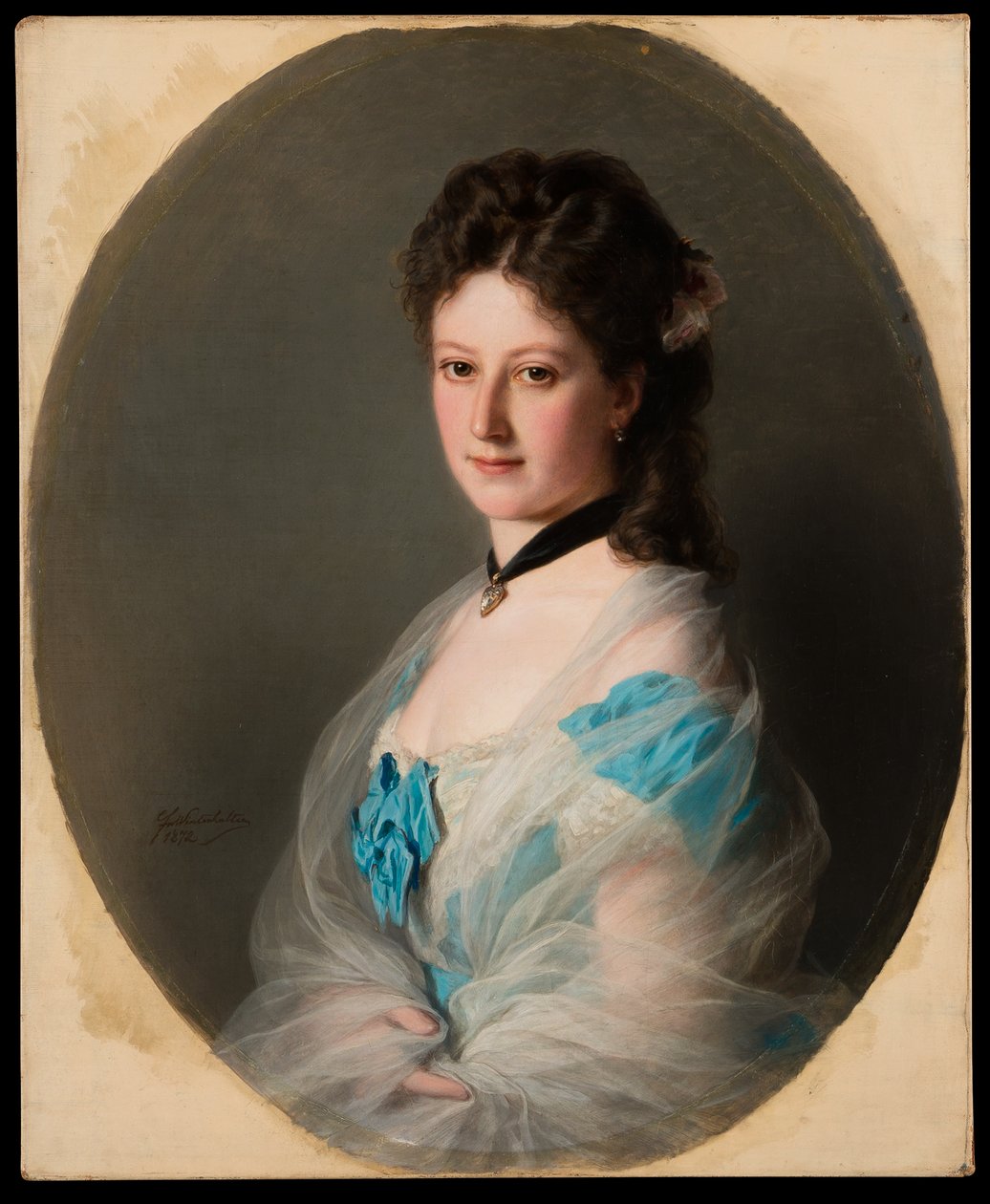 Porträtt av Olga von Grunelius av Franz Xaver Winterhalter