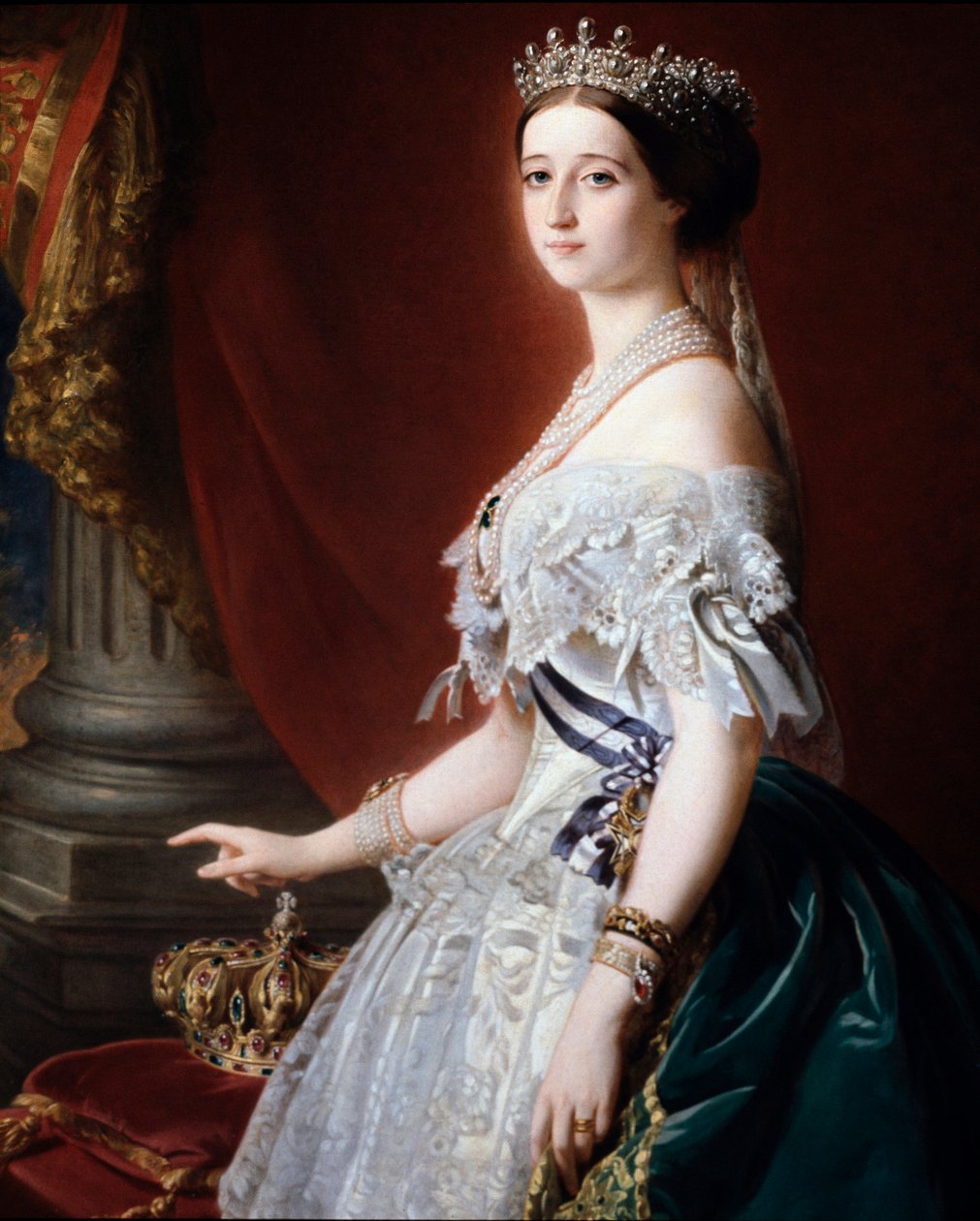 Porträtt av imponen av Frankrike Eugenie (Eugenia de Montijo av Franz Xaver Winterhalter