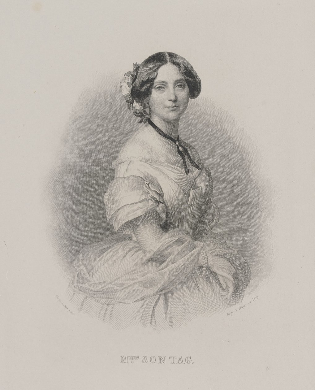 Porträtt av operasångerskan Henriette Sontag 1806-1854, ca. 1850. av Franz Xaver Winterhalter