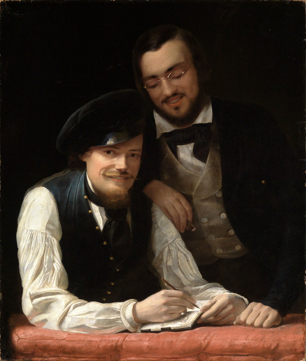 Konstnärens självporträtt med sin bror av Franz Xaver Winterhalter