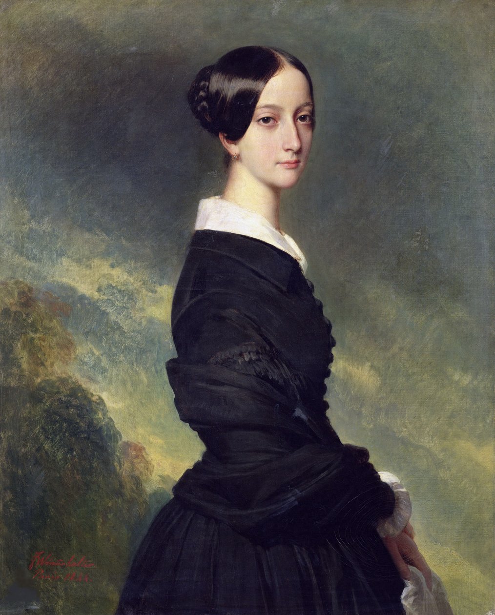 Porträtt av prinsessan Francisca av Brasilien 1824-1898, 1844. av Franz Xaver Winterhalter