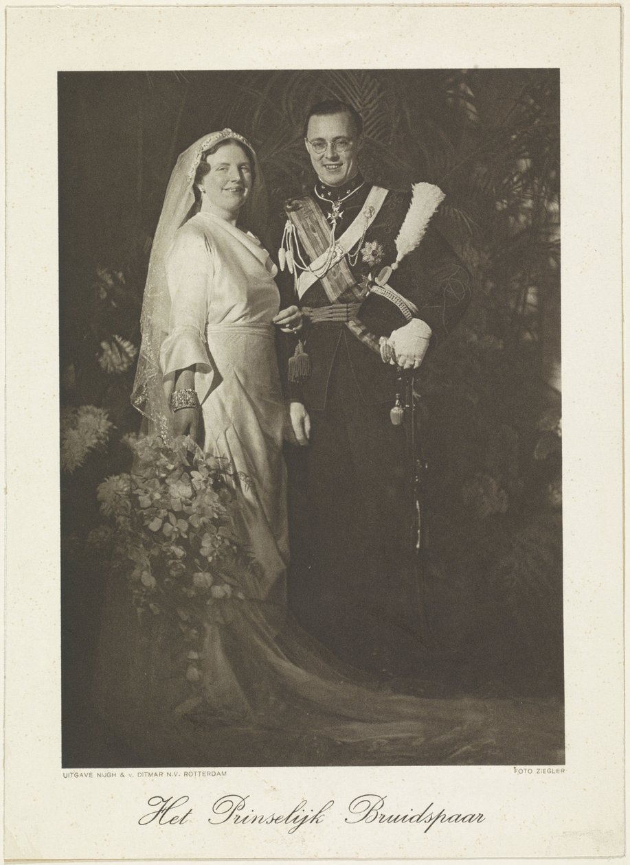 Porträtt av Juliana, drottning av Nederländerna, och Bernhard van Lippe-Biesterfeld av Franz Ziegler