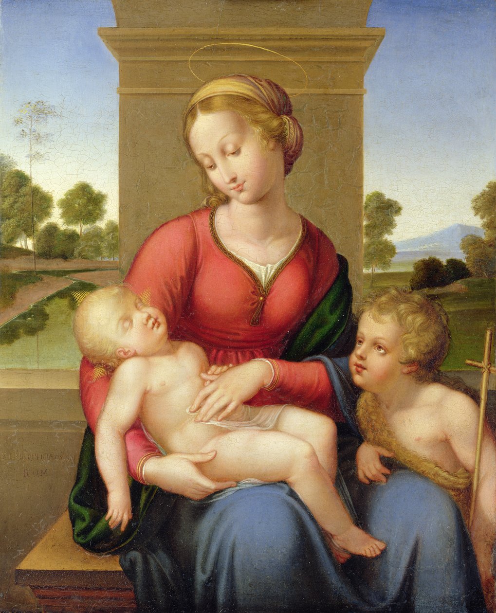Madonna med barn och en ung Johannes Döparen av Franz and Johannes 1788 1860 Riepenhausen
