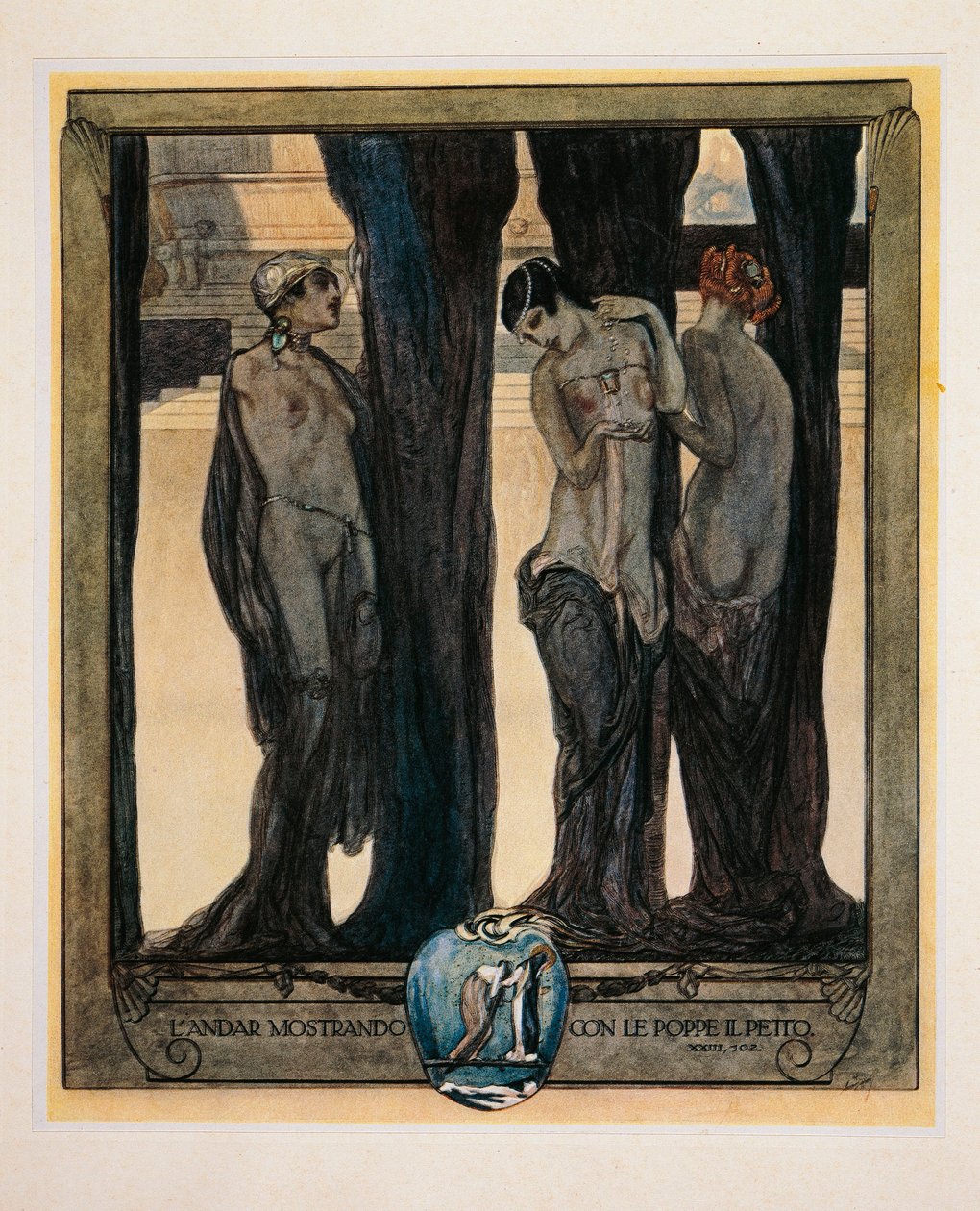 Österrike, Wien, Illustration av Dante Alighieris gudomliga komedi (skärselden, sång XXIII) av Franz von Bayros av Franz von (1866 1924) Bayros