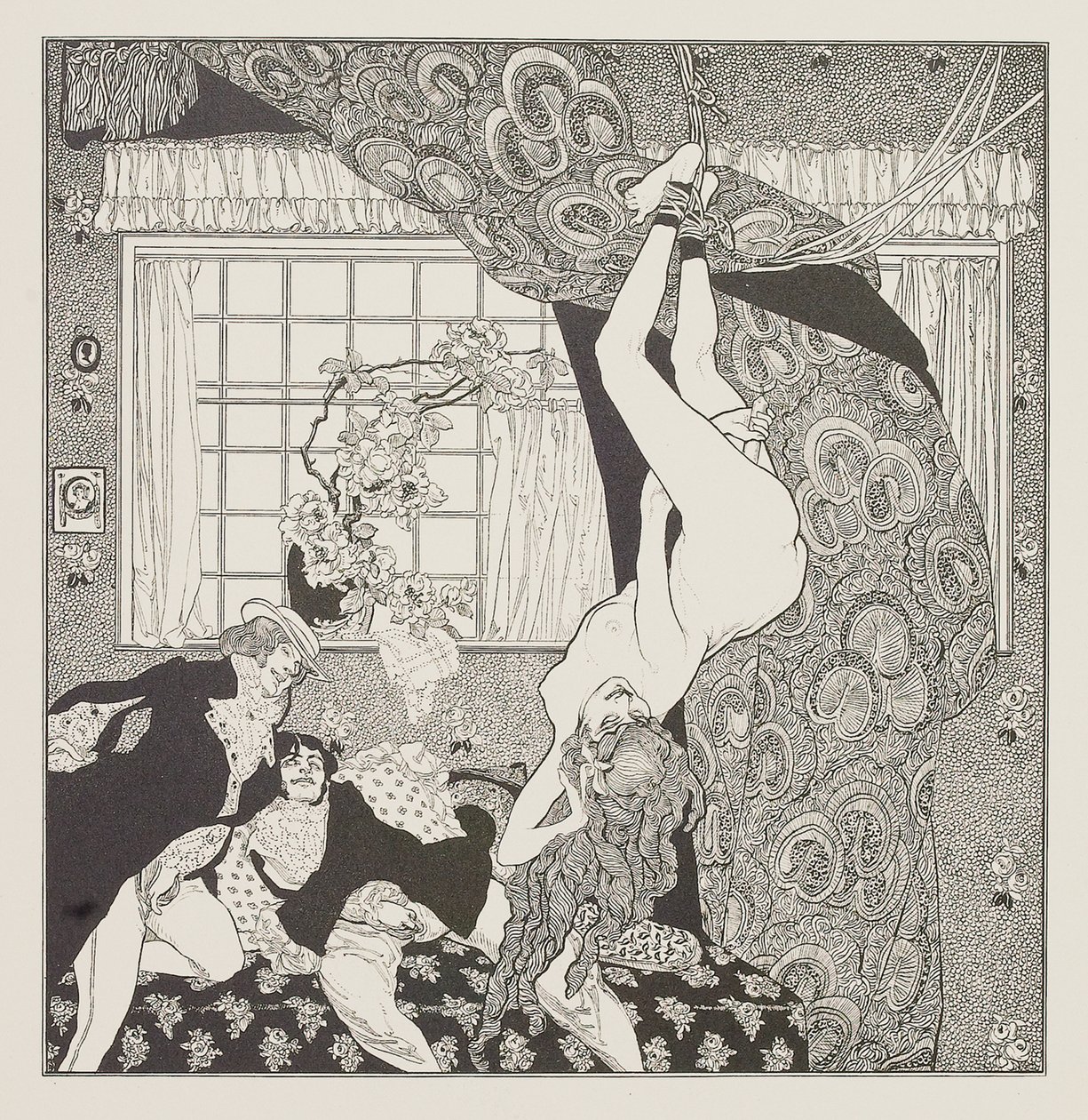 Illustration för sagorna vid toalettbordet av Choisy Le Conin av Franz von Bayros