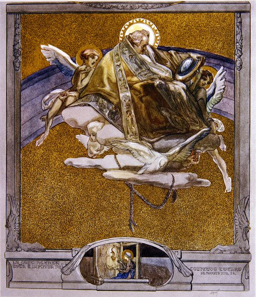 Illustration från Dantes gudomliga komedi, Paradiso, Canto XVII, 1921 (wc på papper) av Franz von Bayros