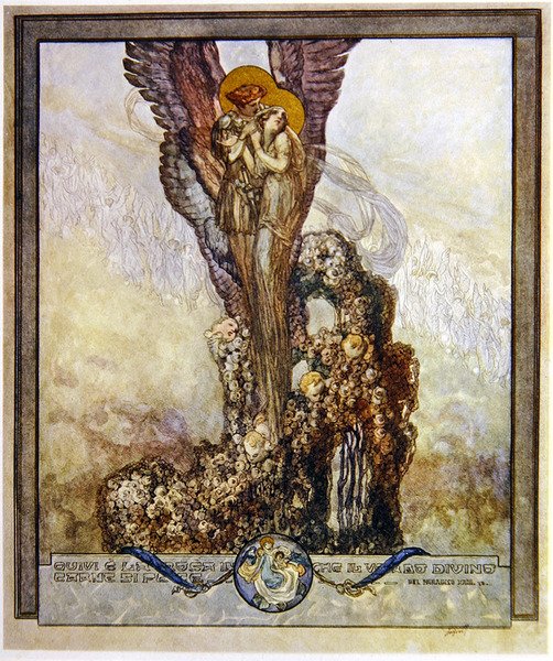 Illustration från Dantes Divine Comedy, Paradise, Canto XXIII, 1921 (wc på papper) av Franz von Bayros
