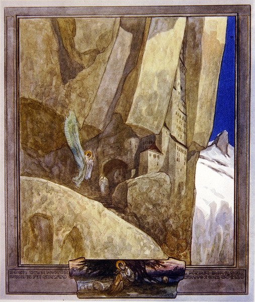 Illustration från Dantes gudomliga komedi, Paradiset, Canto XXI, 1921 (wc på papper) av Franz von Bayros