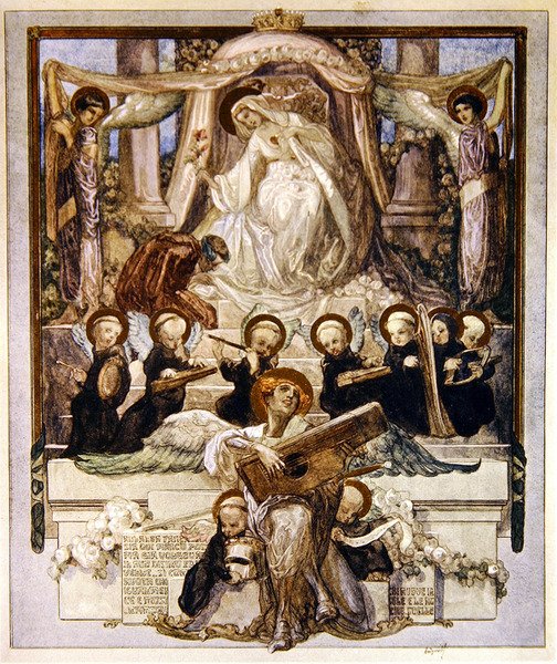 Illustration från Dantes gudomliga komedi, Paradiso, Canto XXXIII, 1921 (wc på papper) av Franz von Bayros