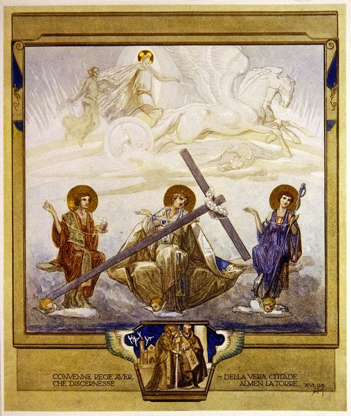 Illustration från Dantes gudomliga komedi, Skärselden, Canto XVI: 95, 1921 (wc på papper) av Franz von Bayros