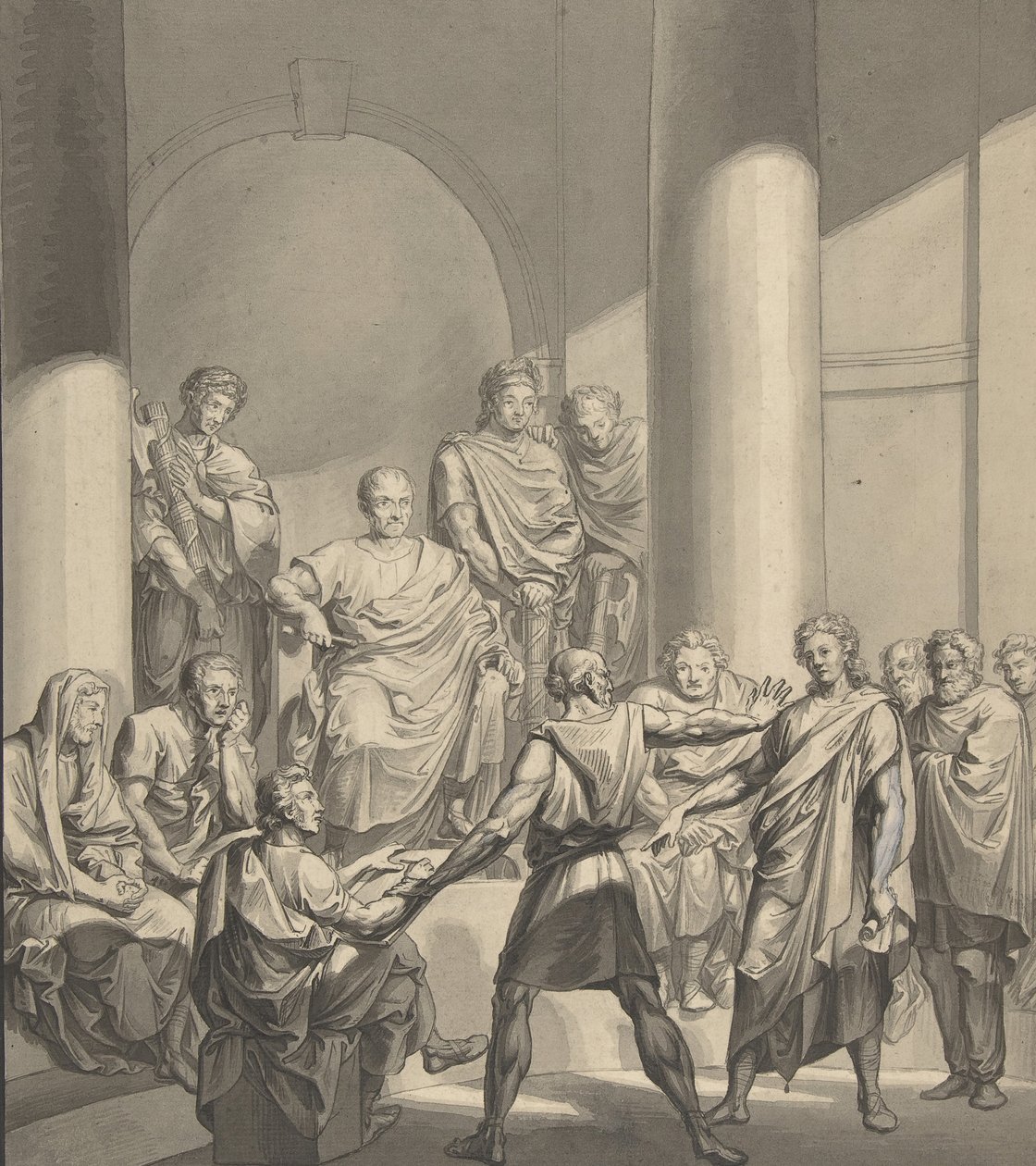 Assembly of Roman Figures, från Regulus, en pjäs av Collin, 1800-talet. av Franz von Hauslab