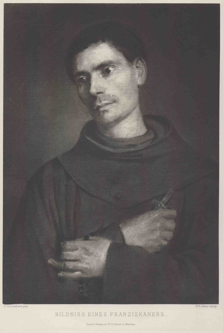 Porträtt av en franciskanermunk av Franz von Lenbach