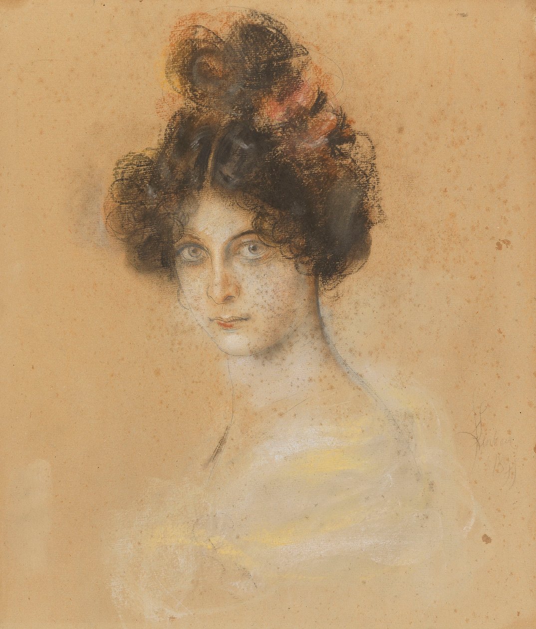 Franz von Lenbach - Porträtt av den australiska cancan-dansaren Saharet, 1899 av Franz von Lenbach