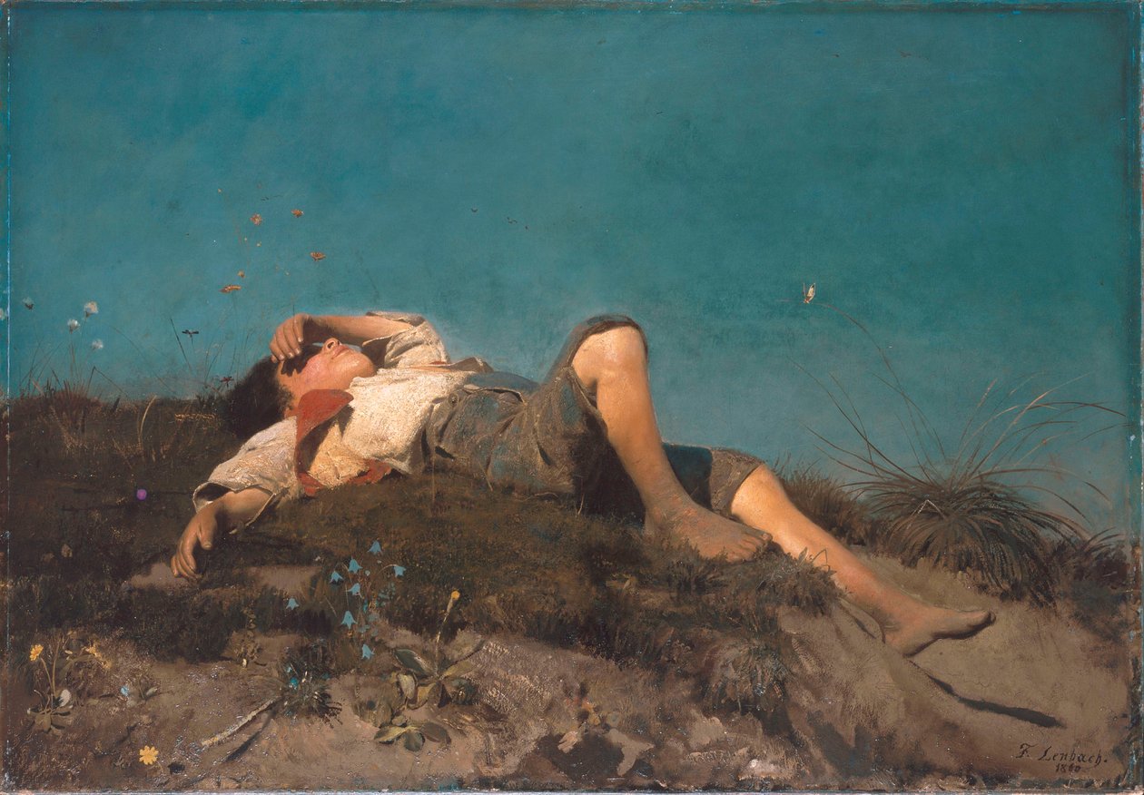 Tyska: Hirtenknabe En herdepojke av Franz von Lenbach