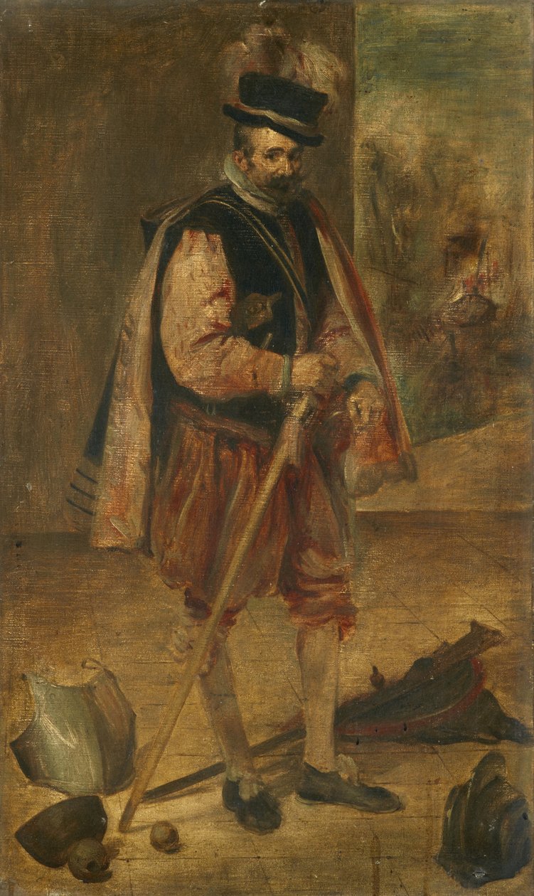 Hofnarr av Filip IV av Spanien, kopia efter Velázquez målning i Madrid av Franz von Lenbach