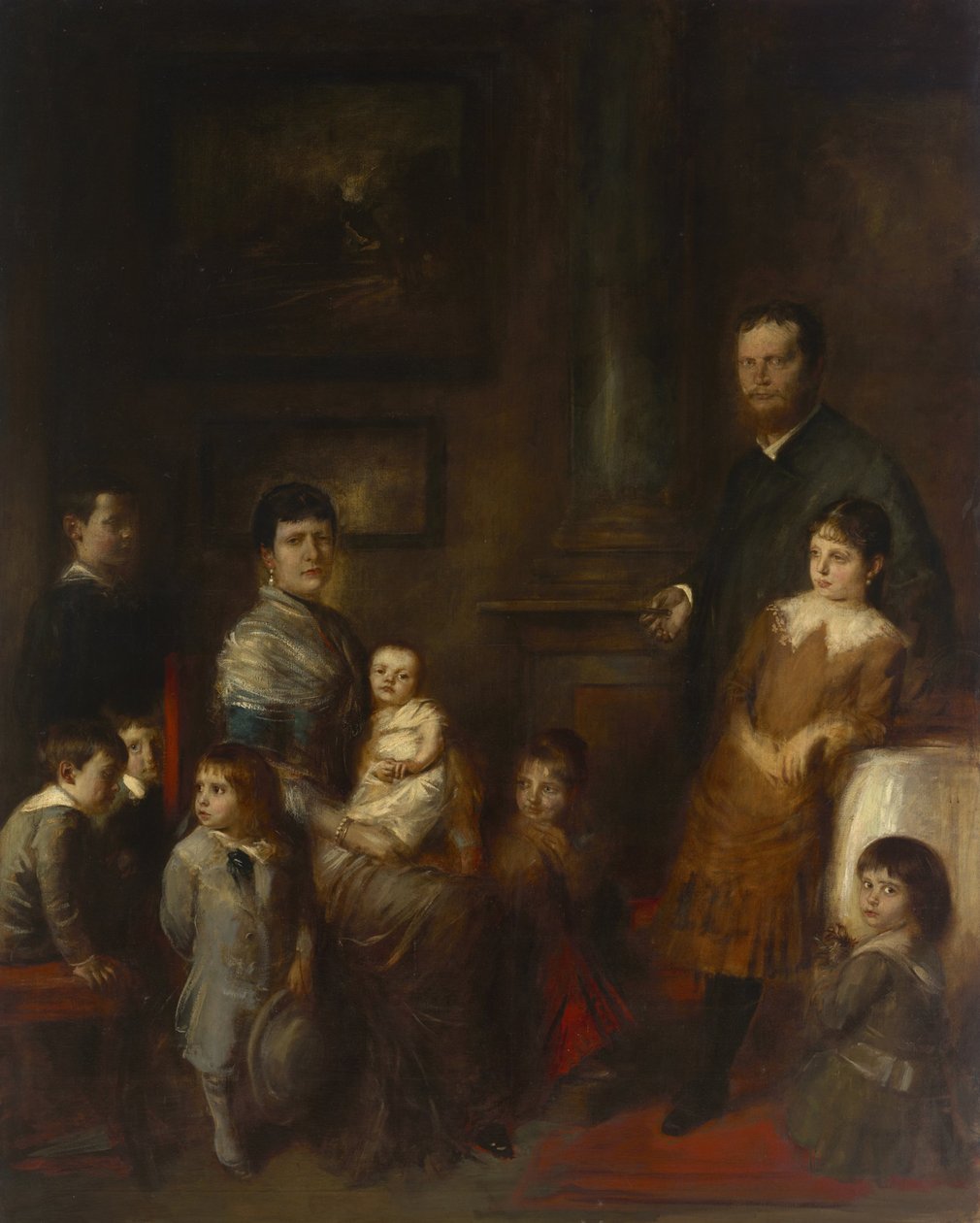 Ludwig Kronprins av Bayern med familj av Franz von Lenbach