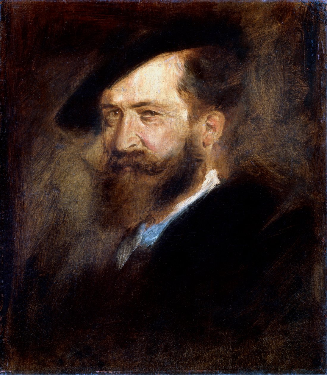 Porträtt av konstnären Wilhelm Busch, 1832-1908, 1877-1880. av Franz von Lenbach