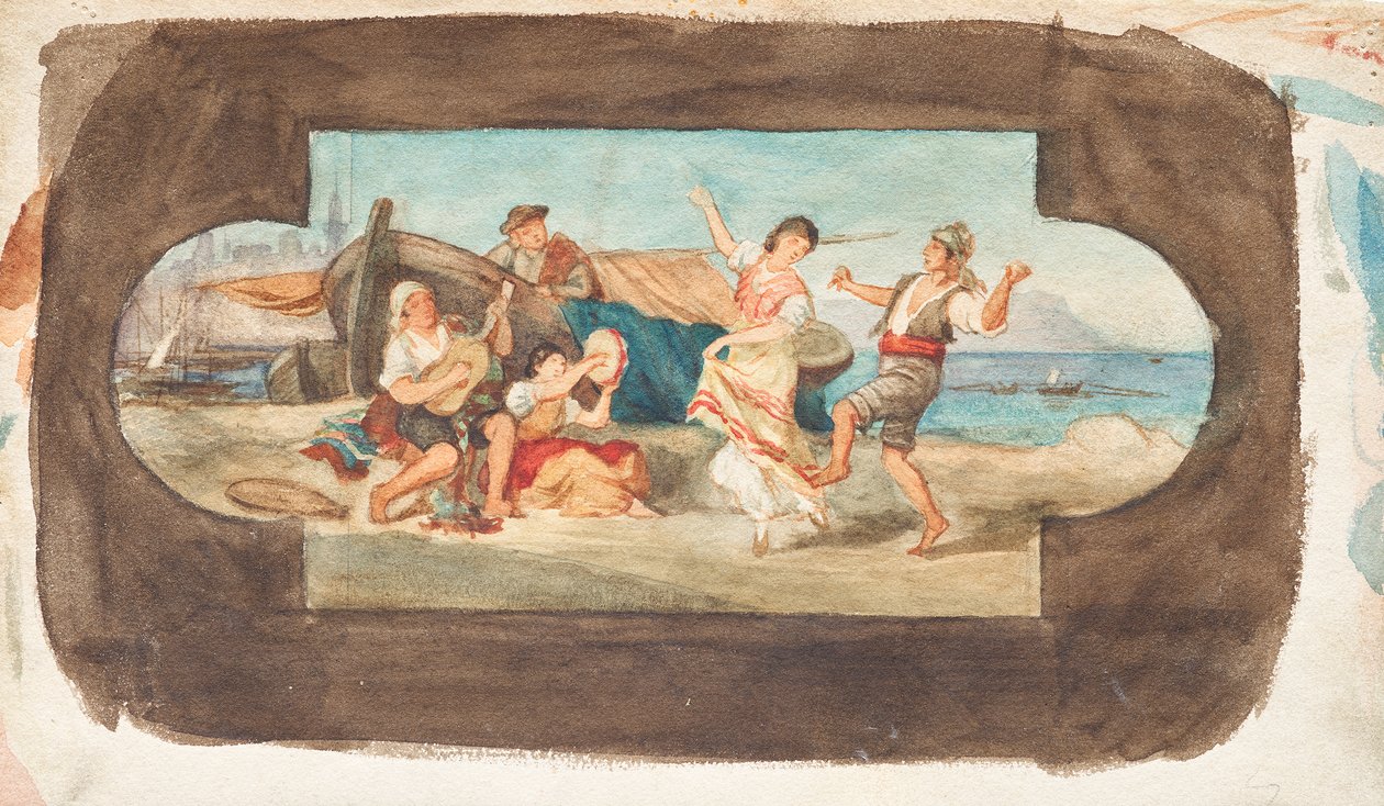 Italienarnas dans - utkast till en takmålning av Franz von Matsch