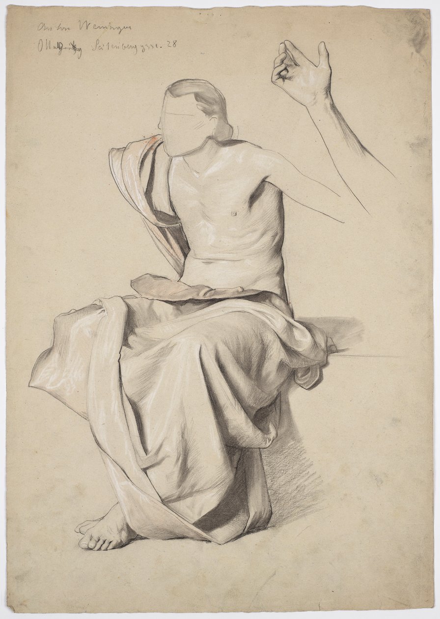 Figurstudie för takmålningen "Recitation" i Stadttheater Reichenberg/Liberec av Franz von Matsch