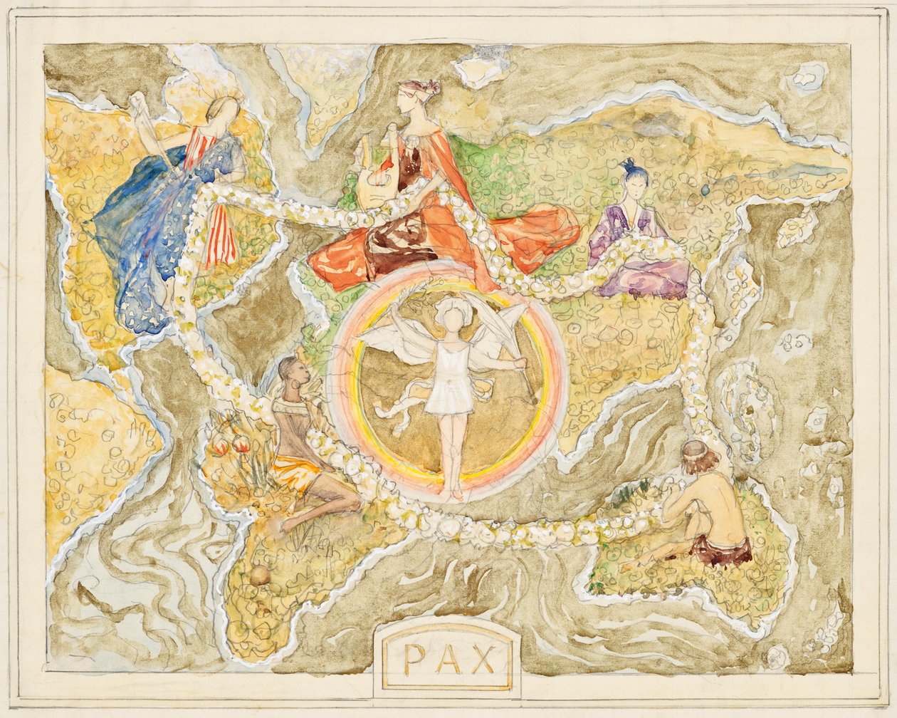 Pax (design för en gobeläng) av Franz von Matsch
