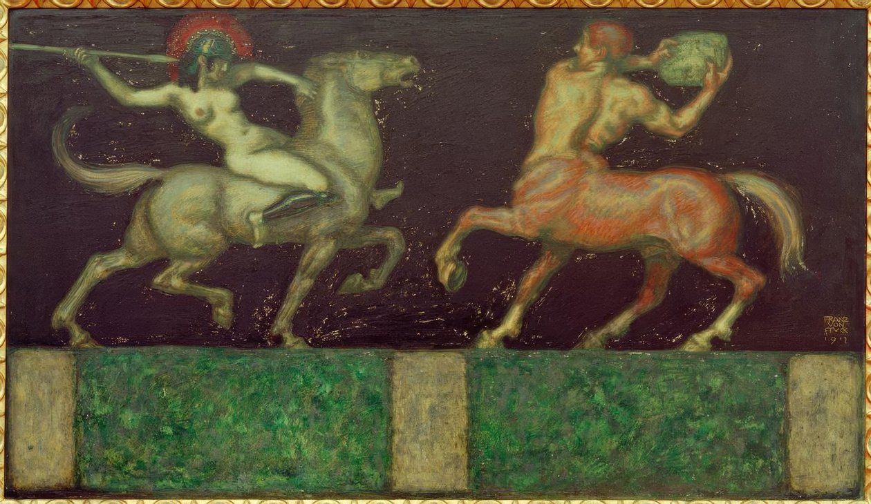 Amazon och Kentaur av Franz von Stuck