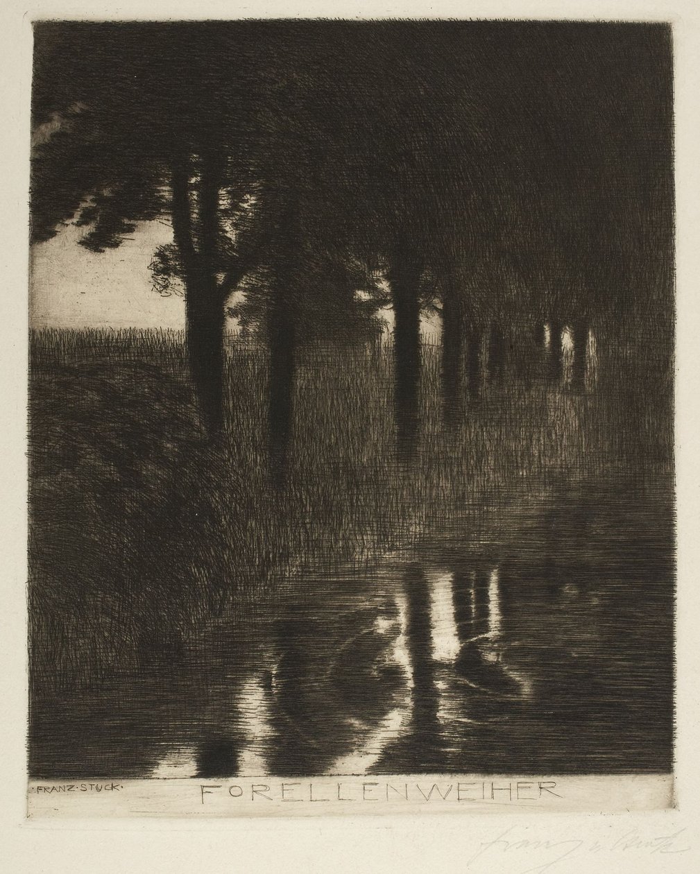 Forelldamm (Trout Pond) av Franz von Stuck