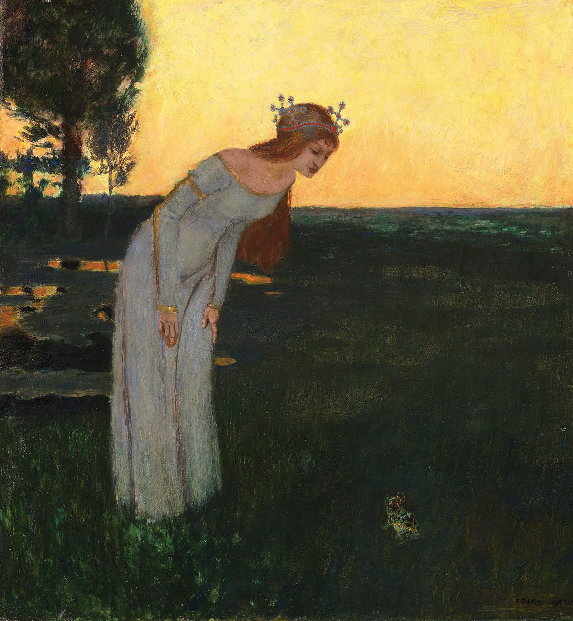 Once upon a time - Once upon a time, av Stuck, Franz, Ritter von (1863-1928). olja på trä av Franz von Stuck
