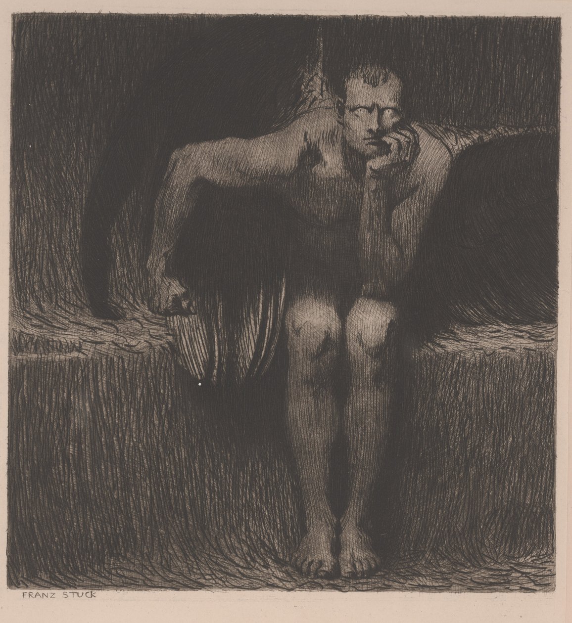 Lucifer, ca 1890 (etsning) av Franz von Stuck